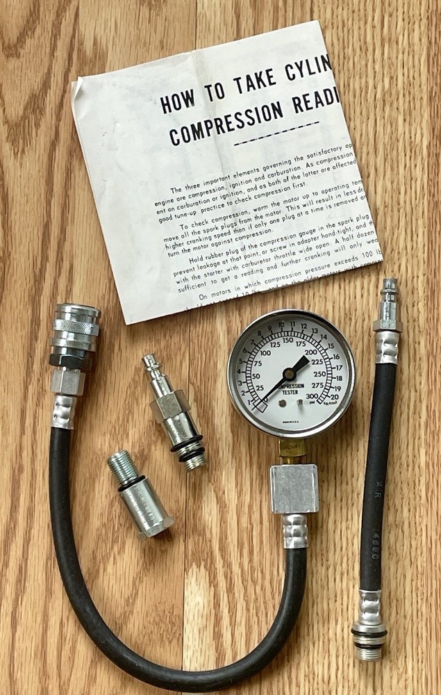 AUTOMOTIVE ENGINE CYLINDER COMPRESSION TEST KIT WITH ADAPTERS