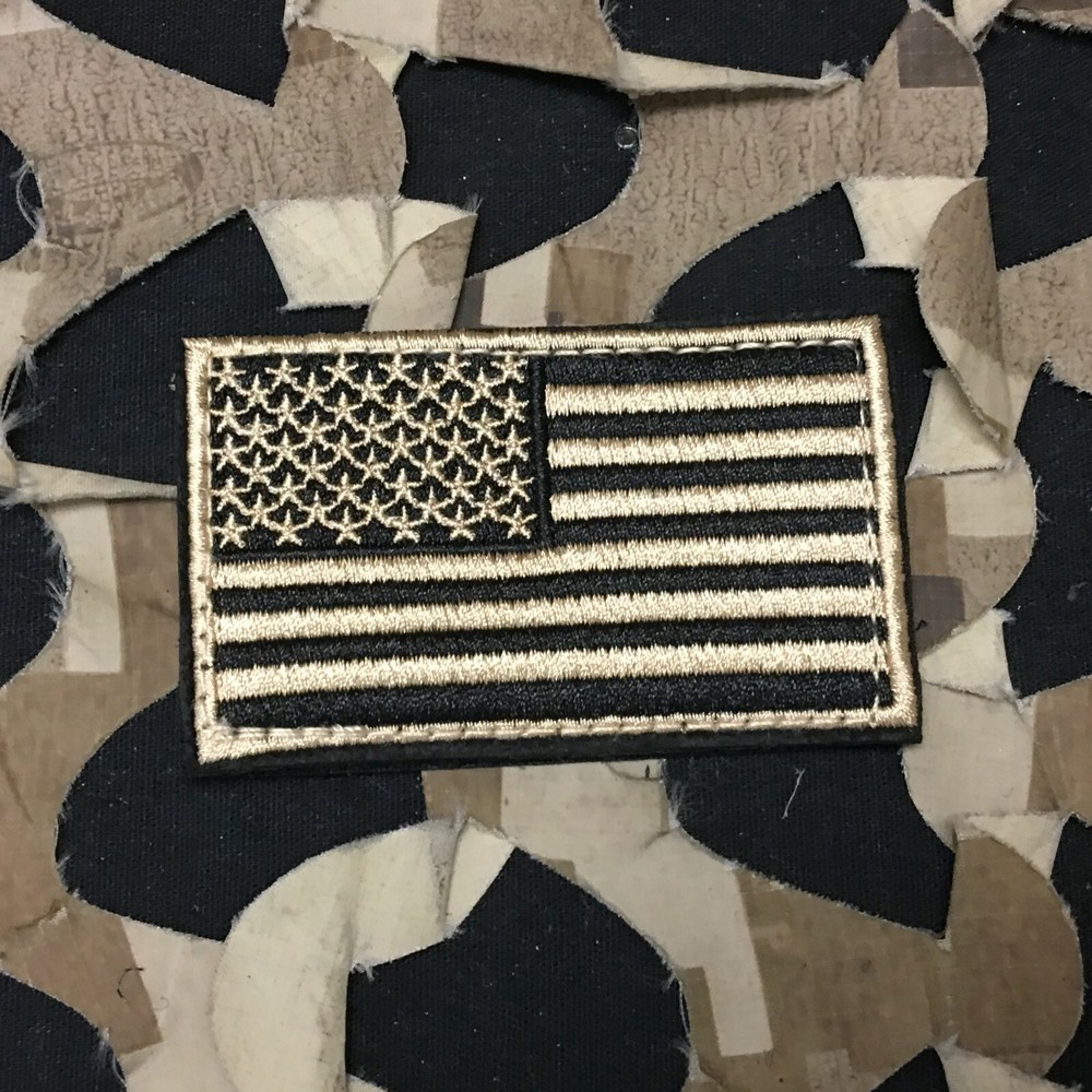 NEW Warrior Morale Patch - US Flag - Tan/Black