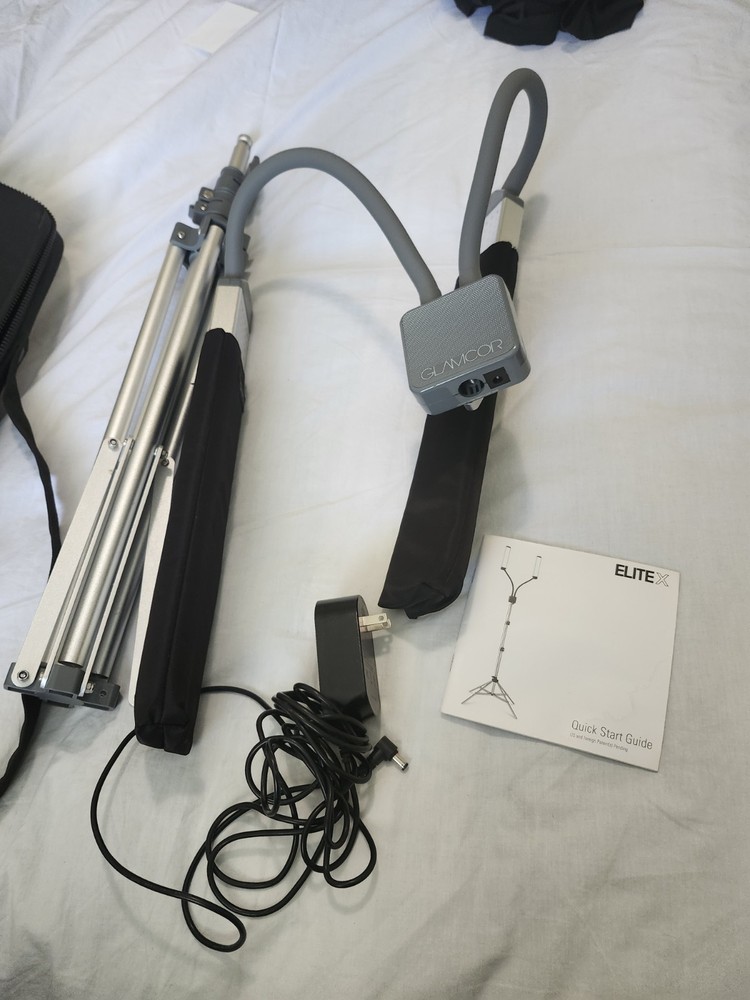 GLAMCOR ELITE X Continuous LED Lighting Unit Gray Black w/ Stand, Adapter, Case