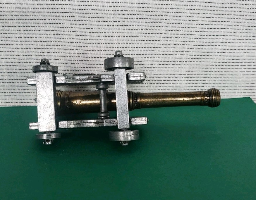 Vtg Denix Miniature Model 1797 El Tigre Spanish Cannon Metal Heavy Brass And