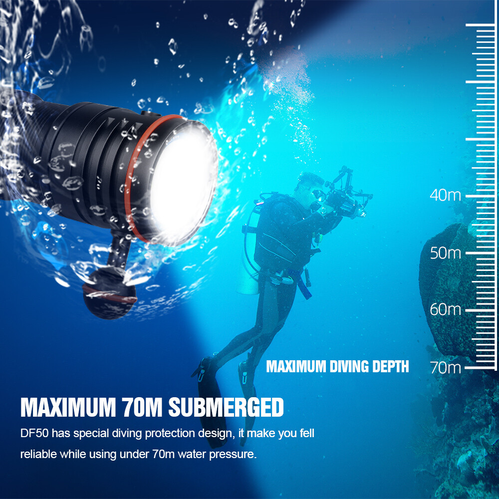 Trustfire DF50 6500 Lumen LED Diving Light Waterproof LED Scuba Flashlight