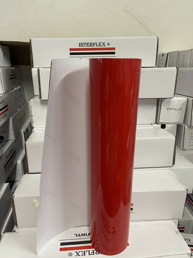 NEW Red Glossy Vinyl 24 " x  50 yards Plotter Cutter  Liquidation Red Interflex®