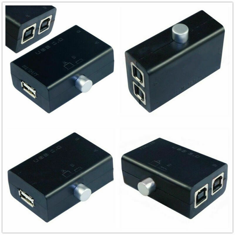 USB Sharing Share Switch Box Hub 2 Ports PC Computer Scanner Printer Manual f