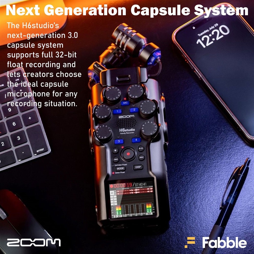 Zoom H6studio 8-Track 32-Bit Float Handy Recorder Bundle