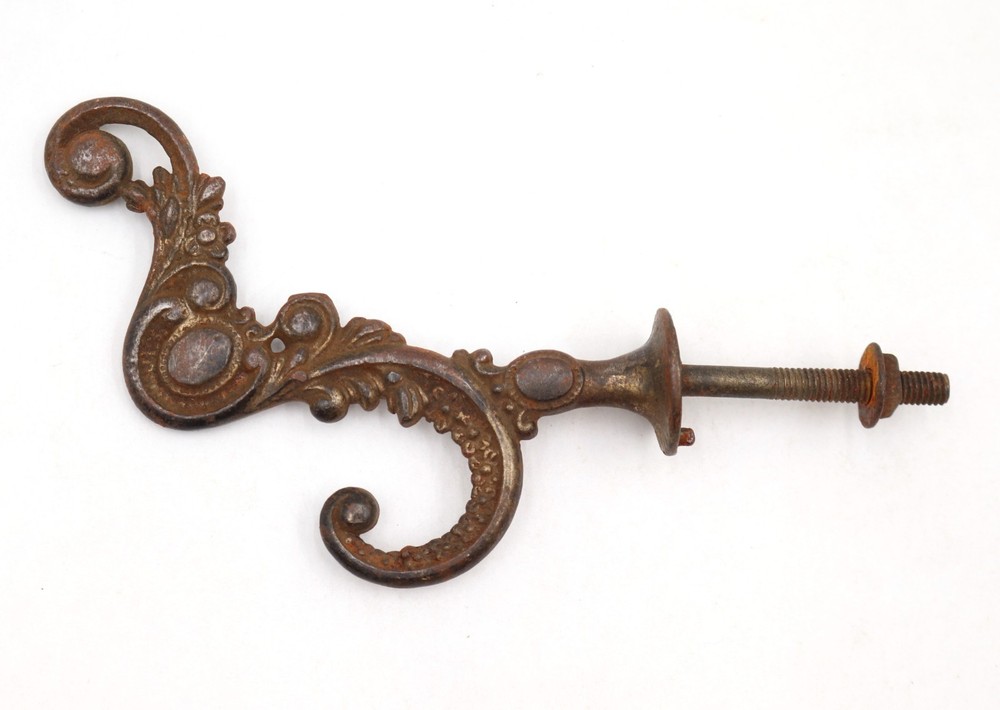 Antique Victorian Brass Plated Cast Iron Hall Tree Hook Set