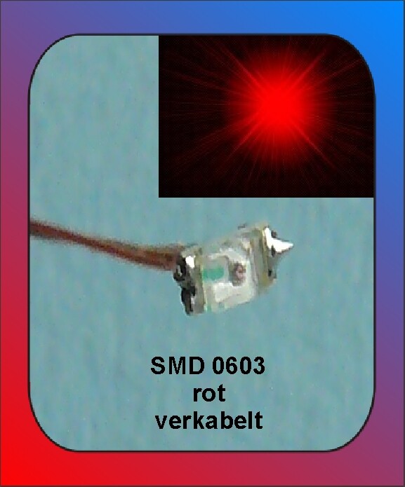 10 x SMD LED Type 0603 Red Wired Stranded Cable Enamelled Copper Wire