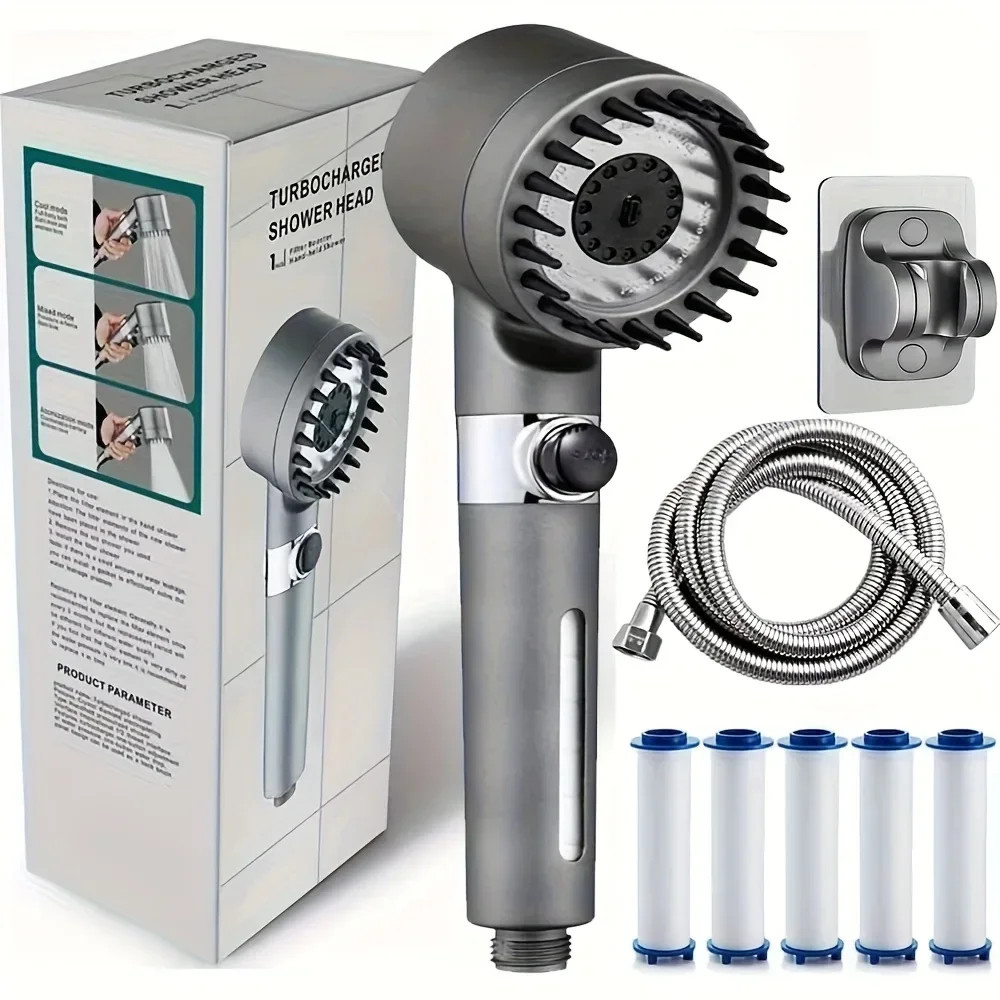 Ion Drops Filtered Showerhead with Hose - Handheld Shower Head for Enhanced Wate