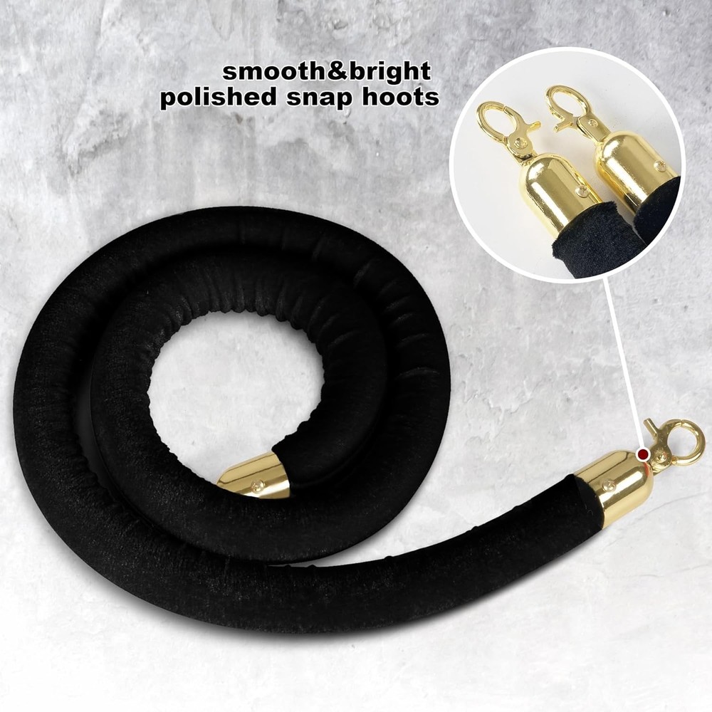 Stanchion Posts with Velvet Rope - Adjustable, Portable Crowd Control Solution