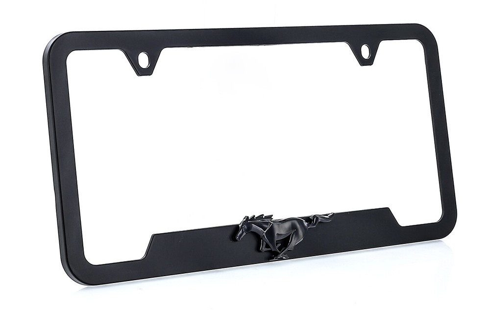 3D Mustang Emblem Black Plastic License Frame Holder