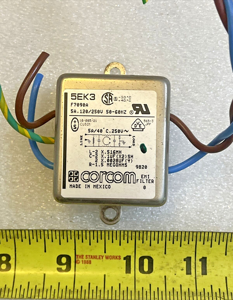 CORCOM 5EK3 EMI FILTER 5A 120/250VAC