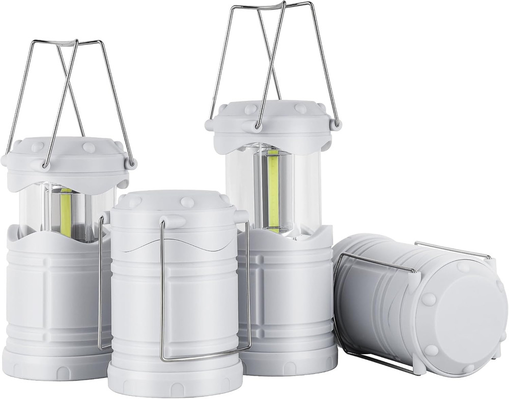 4PC LED Camping Lantern,Battery Powered Flashlight for Power Outages-Collapsible