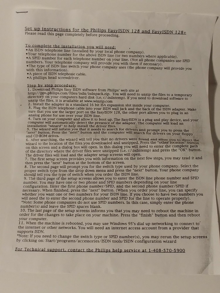 Vintage Philips EasyISDN 128 Internal Modem + Setup Instructions 