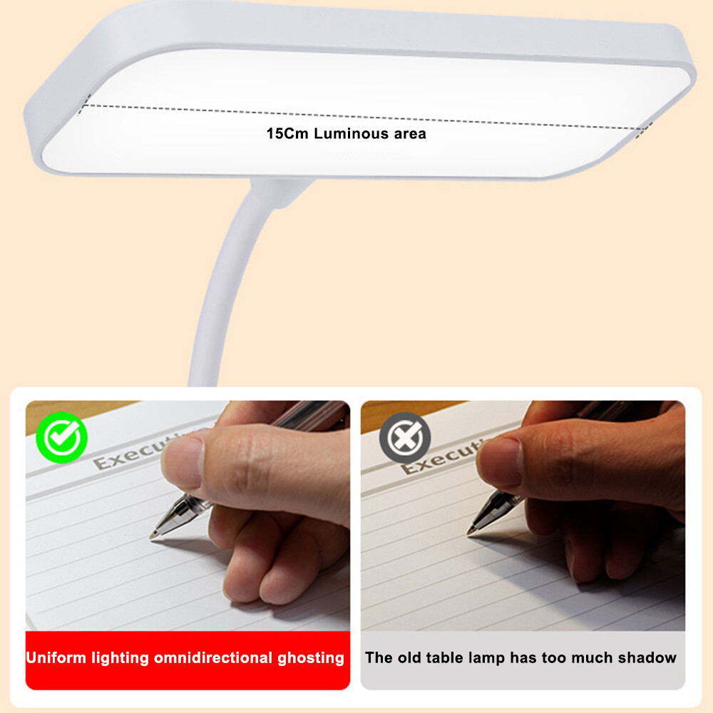 LED Desk Lamp Adjustable Neck Lamp with Clamp Eye-Caring Reading Desk Light