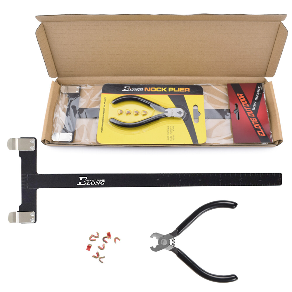 Archery Bow String Nocking Points Pliers with T Shape Turning Bow Square Ruler