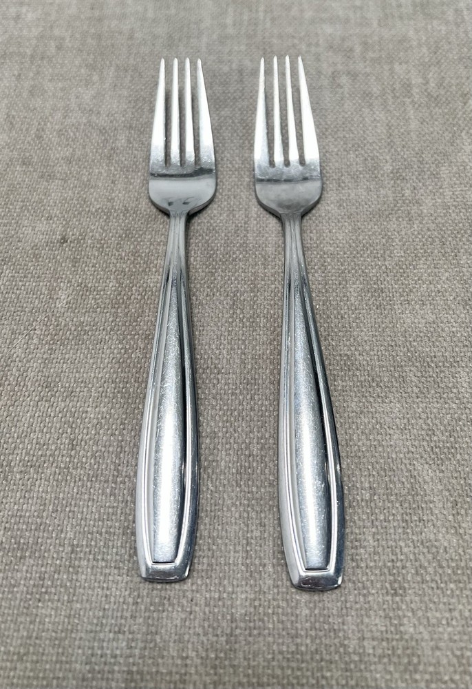 Oneida SATIN BRISTOL EVERDALE Stainless 18/0 Dinner Fork Silverware Flatware (2)