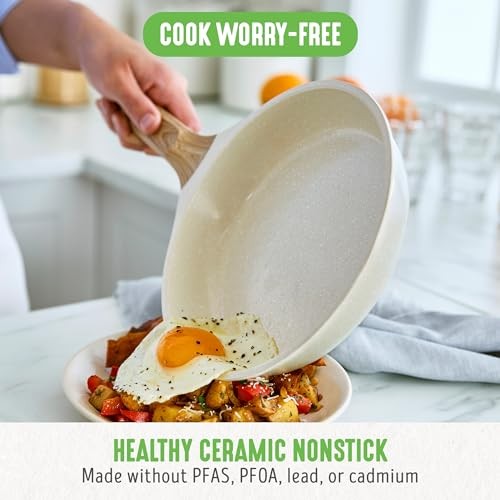 2 Piece Granite Frying Pan Set Nonstick Induction Ready Kitchen Essentials