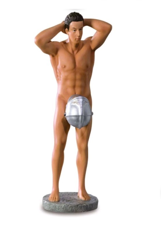 Fire brigade man only with helmet