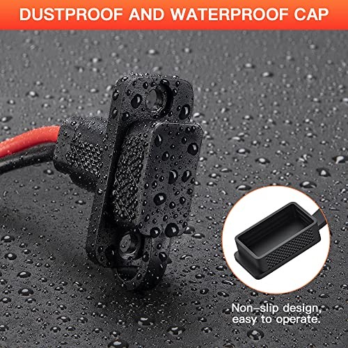 Electop Rectangular Connector Power Socket Sidewall Port, Weatherproof