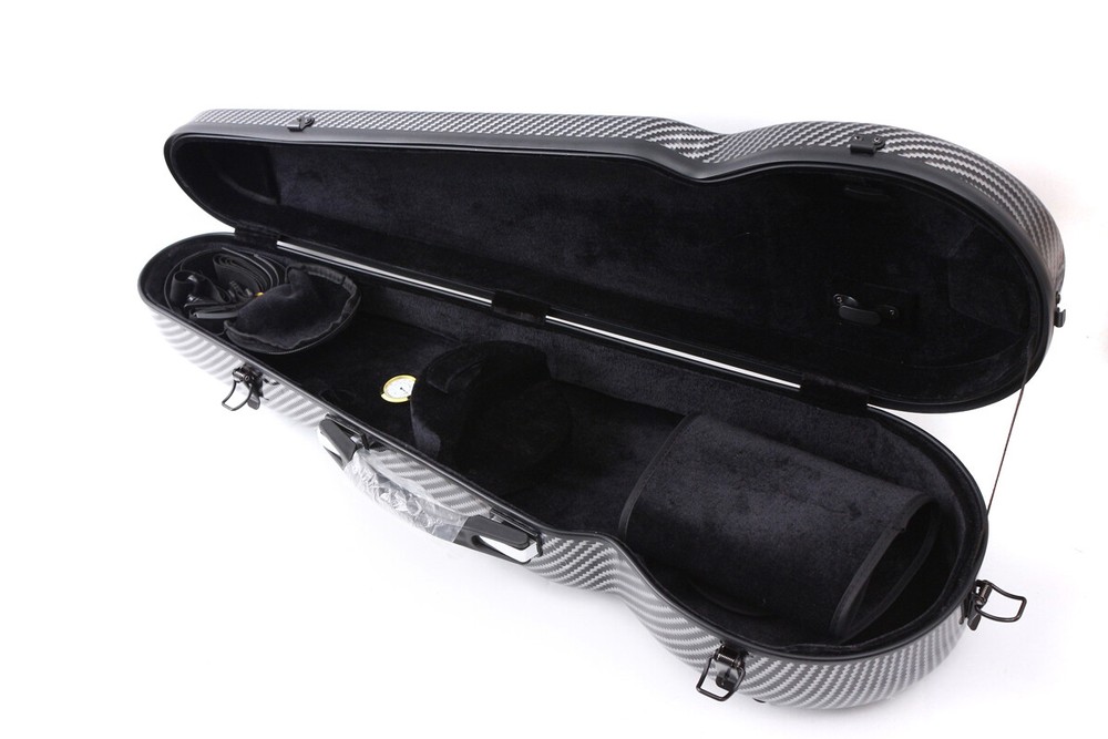 4/4 Violin Case hard shell Fiberglass Triangular Shape with Soft Thick Padding