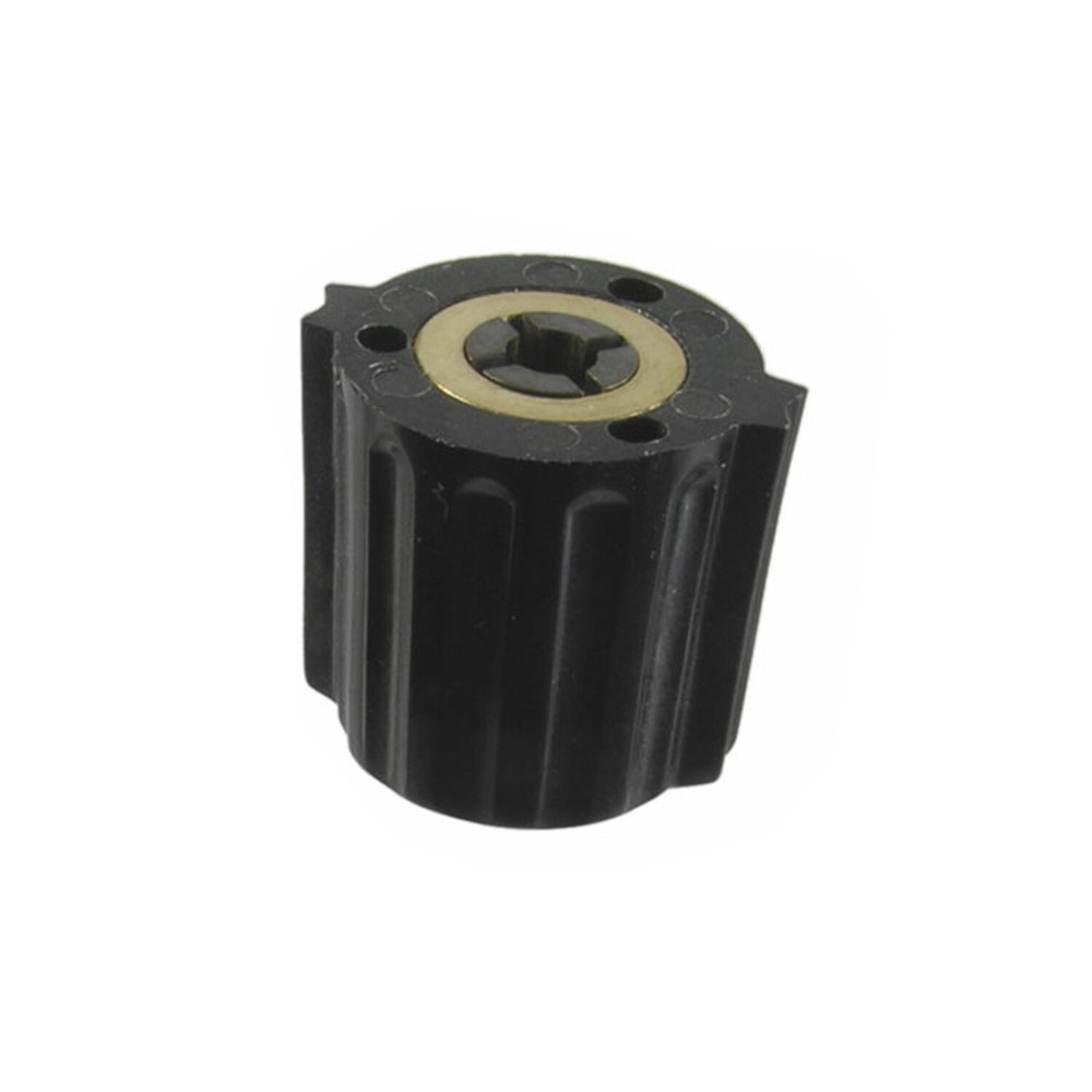 1/8" Shaft Black Pointer Knob Plastic Cap Brass Collet