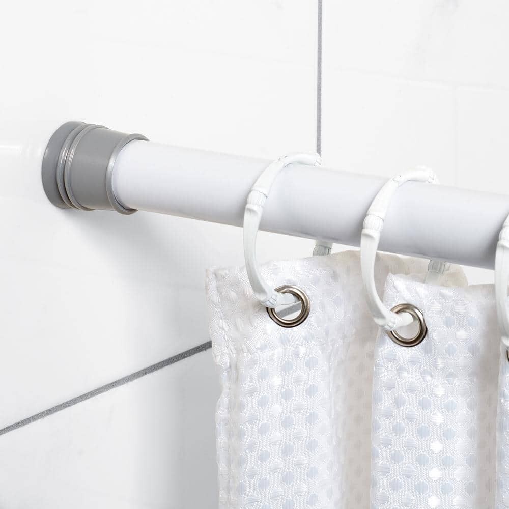 Adjustable 36-60 inch PVC Shower Rod Cover - White