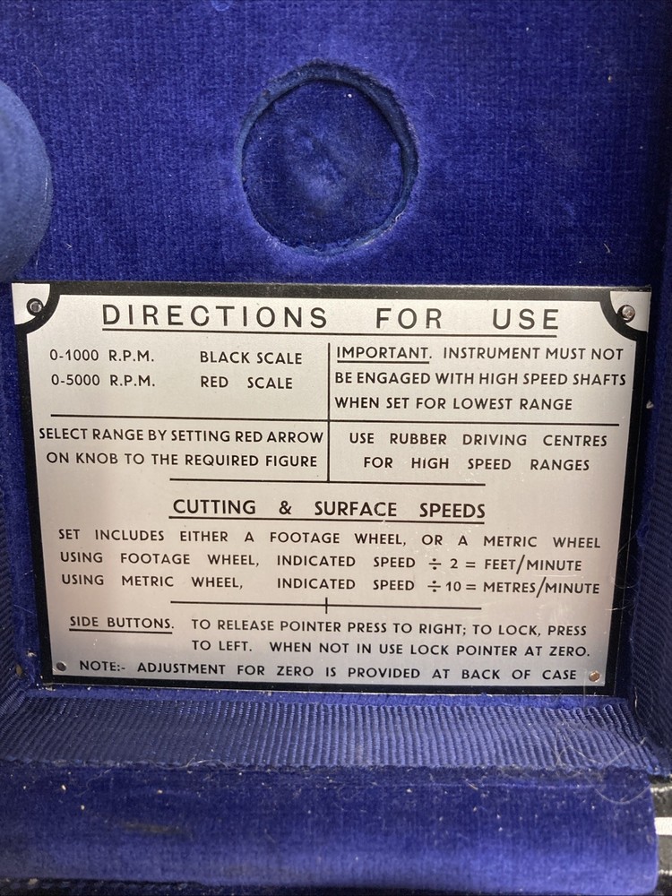 (RefJOH35) Smiths Industrial Instruments Tachometer vintage, in case