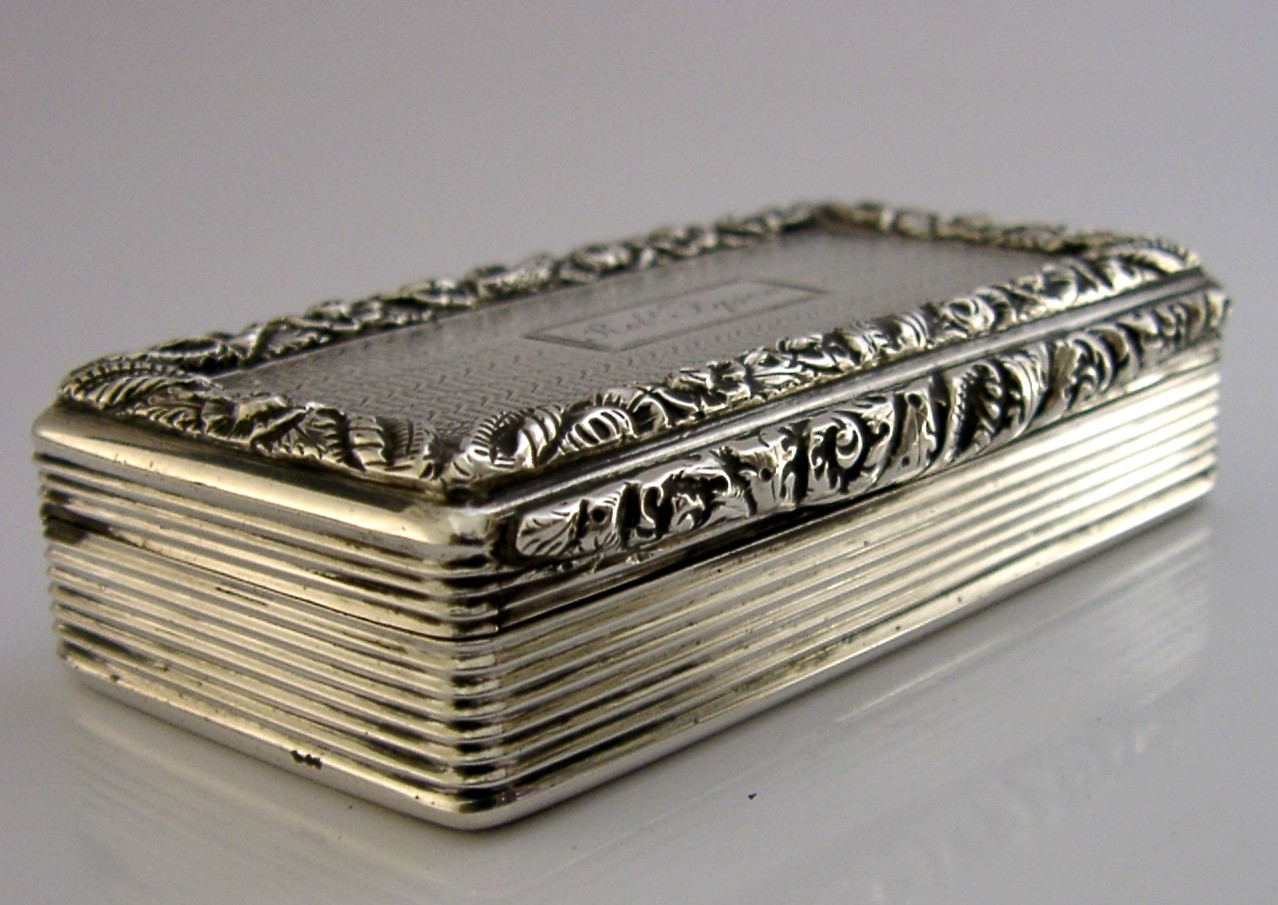 QUALITY GEORGIAN STERLING SILVER FYSON FAMILY SNUFF BOX 1826 ANTIQUE 82g