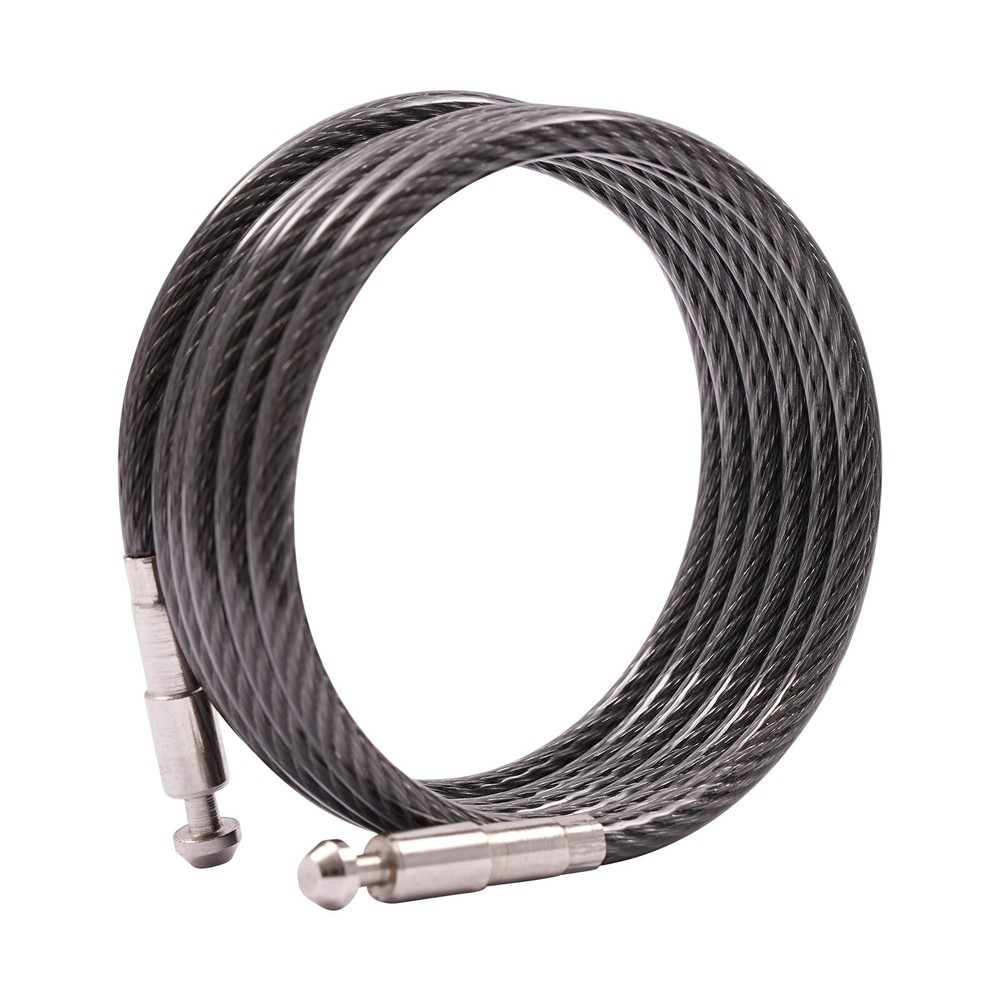 Black Cable Combination Lock with 4-Digit Dial and 3 Steel Cables