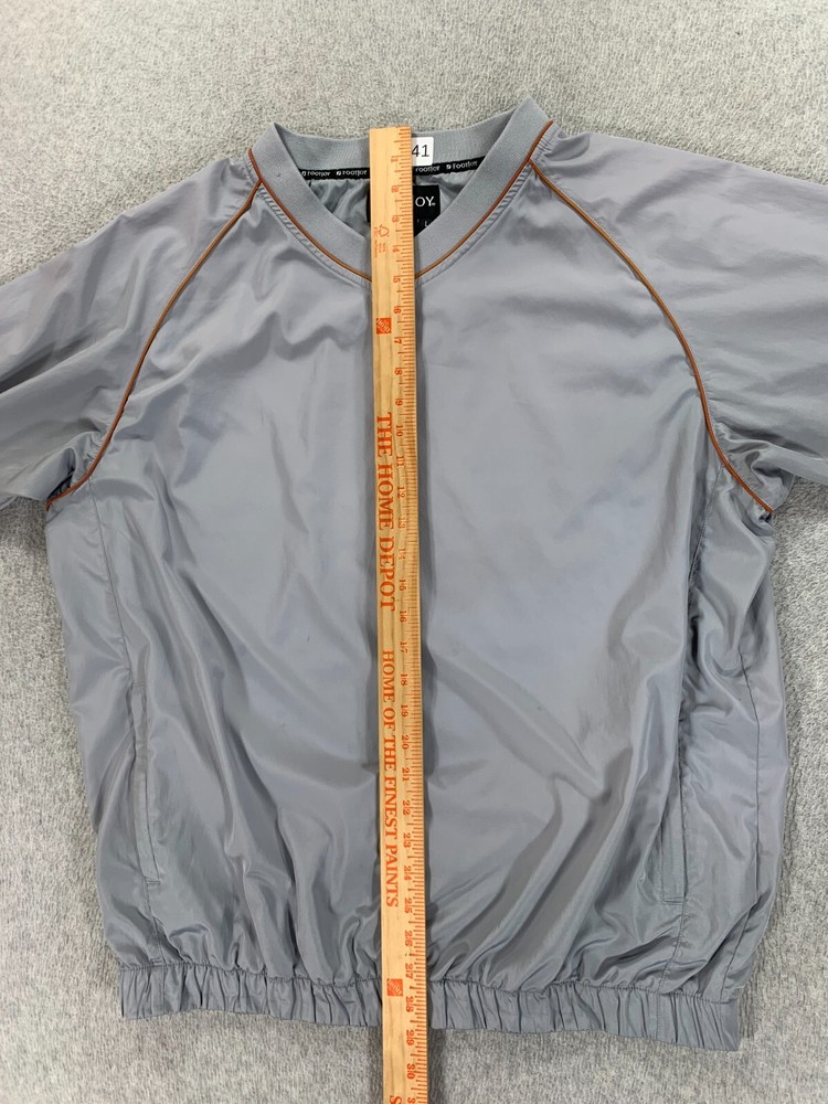 Footjoy Golf Windbreaker Pullover Jacket (Men's Large) Gray/Orange
