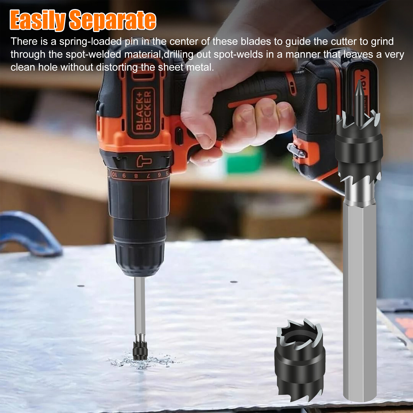 14Pcs 3/8" Double Sided Rotary Spot Weld Cutter Remover Drill Bits Cut Welds Kit