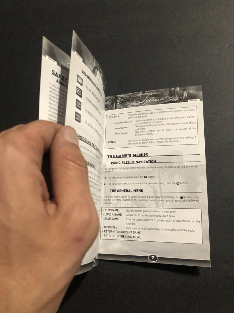 Syberia xbox Manual Only