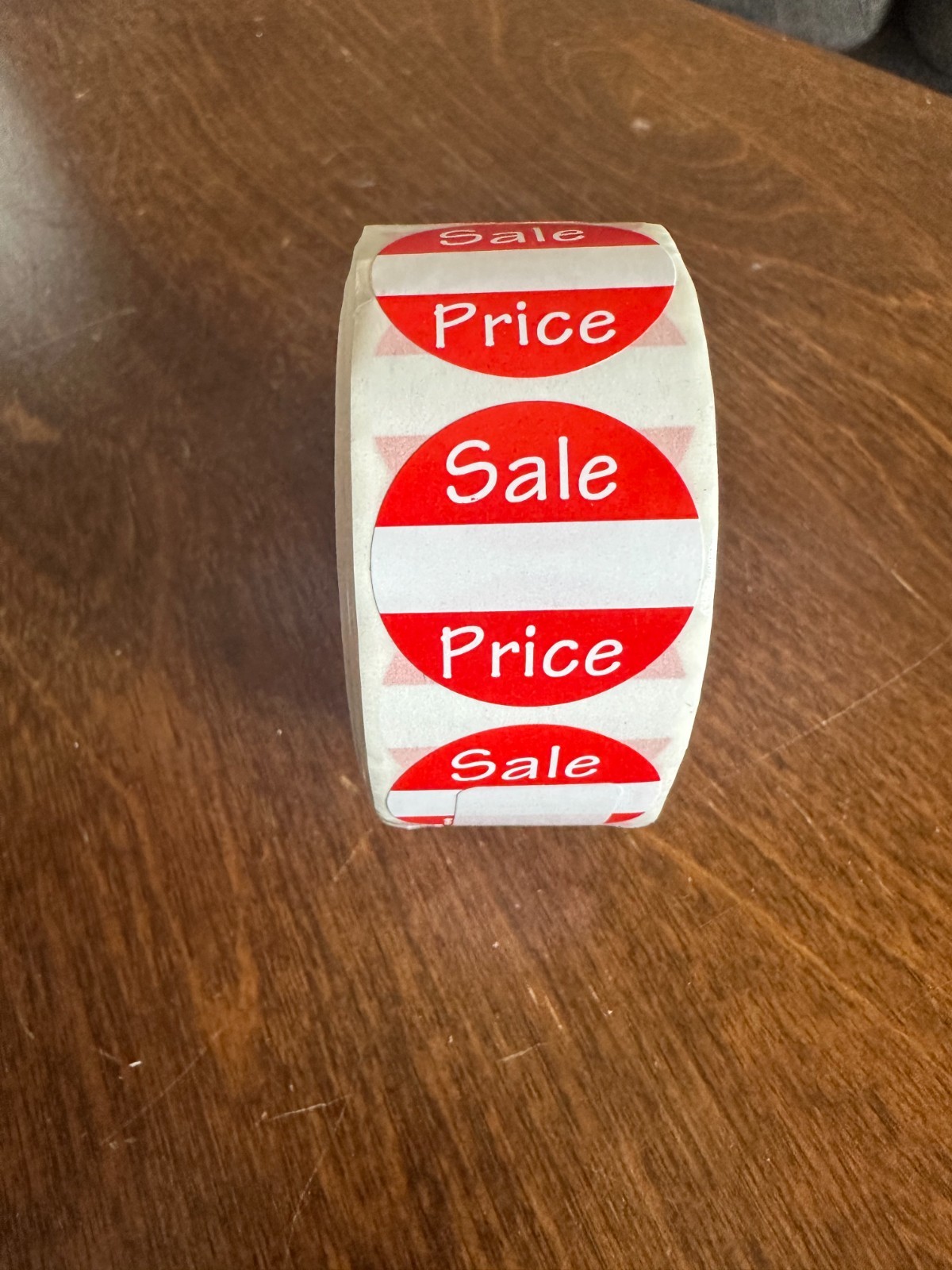 500 Pcs 1 inchRetail Yard Sale Price Red And White Round Sticker Roll Price Tag