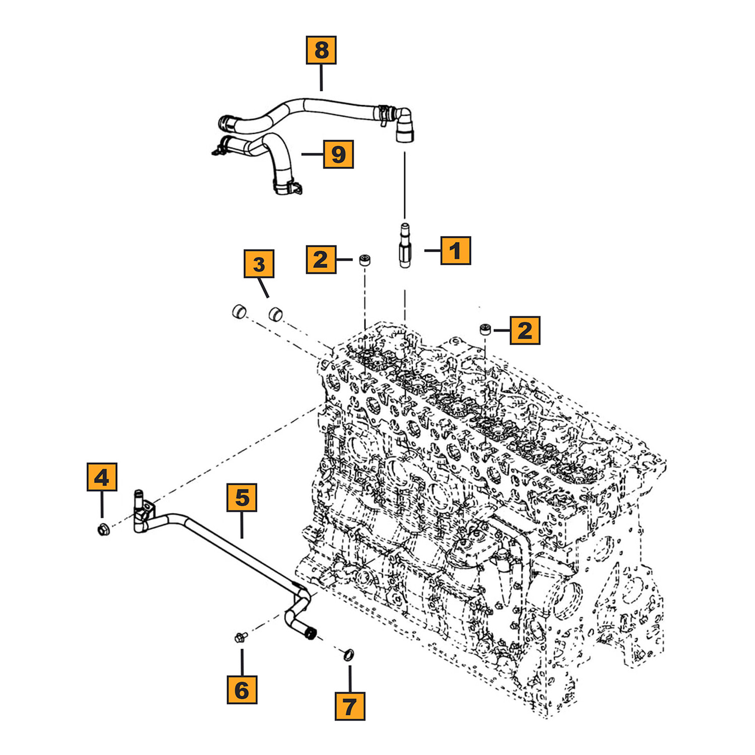 4PCS Coolant Pipe O-Ring For Ram 2500 3500 2011-2020,4500 5500 2011-2012