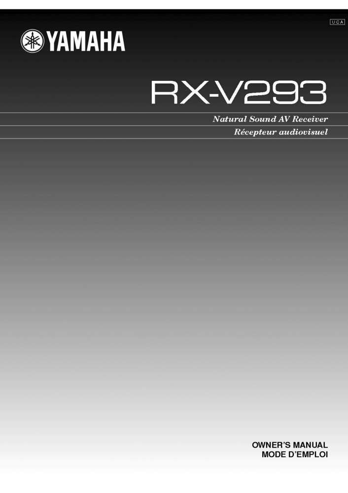 Yamaha RX-V293 Receiver Owners Manual