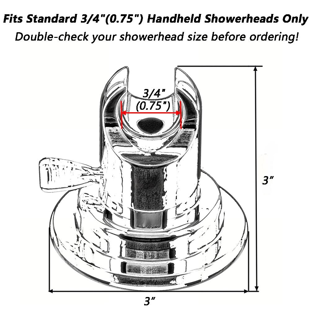 Chrome Showerhead Mount Bracket Suction Cup Tool No Drilling Easy Install