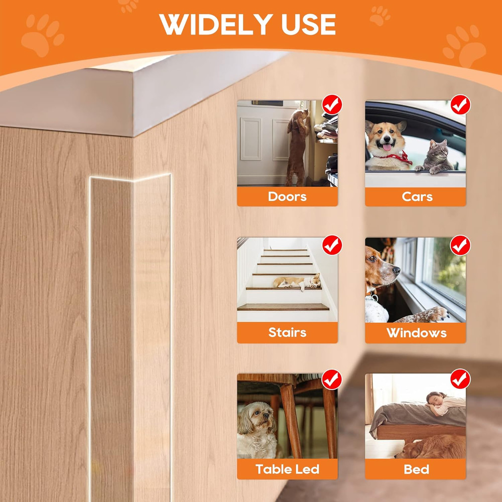 Door Protector from Dog Scratching Window Sill Protector Clear Sided Shield P