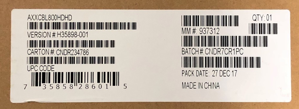 Intel AXXCBL800HDHD Cable Kit New Bulk Packaging