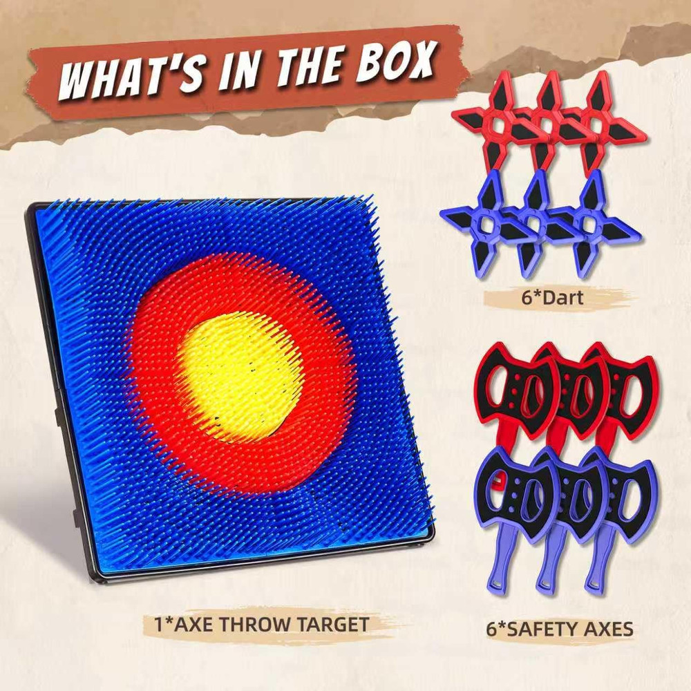 Axe Throwing Game for Backyard, Axe Throwing Target Set Games with 6 Throwing Ax