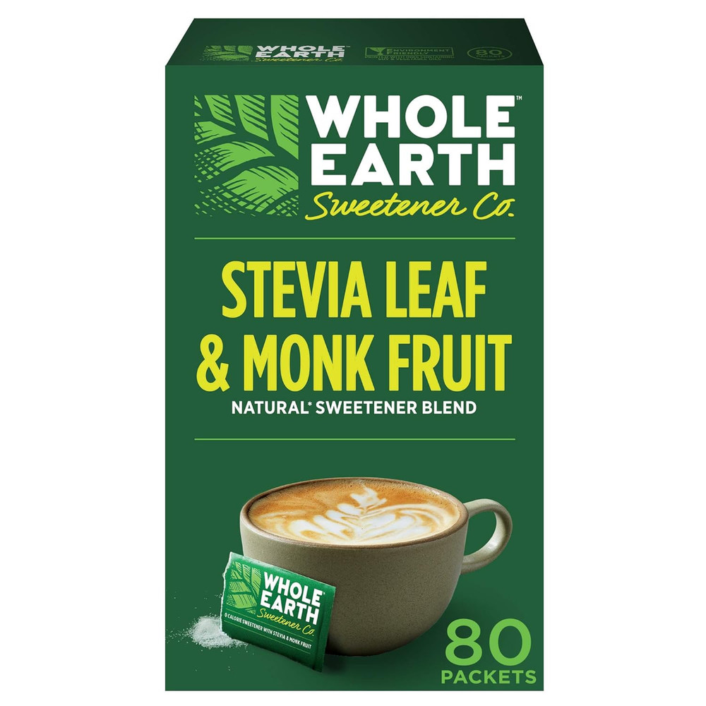 Zero Calorie Stevia Monk Fruit Sweetener 80 Packets