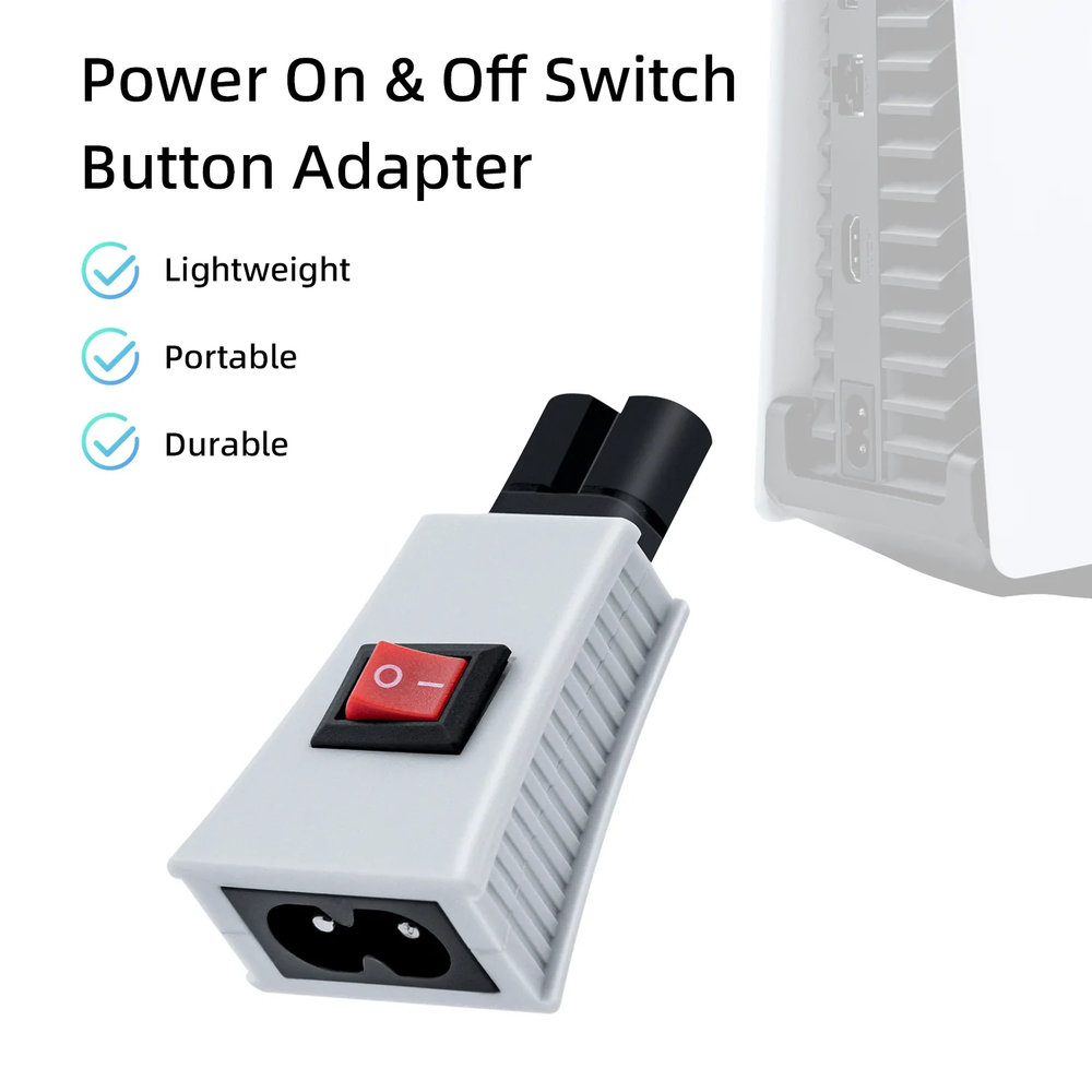 On/Off Power Switch Button Adapter for PS5/PS4/PS3/Xbox Series X Console - White