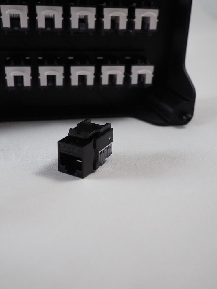 Patch Panel, 24-Port, Cat6 Keystone Jacks for Leviton Structured Media Center