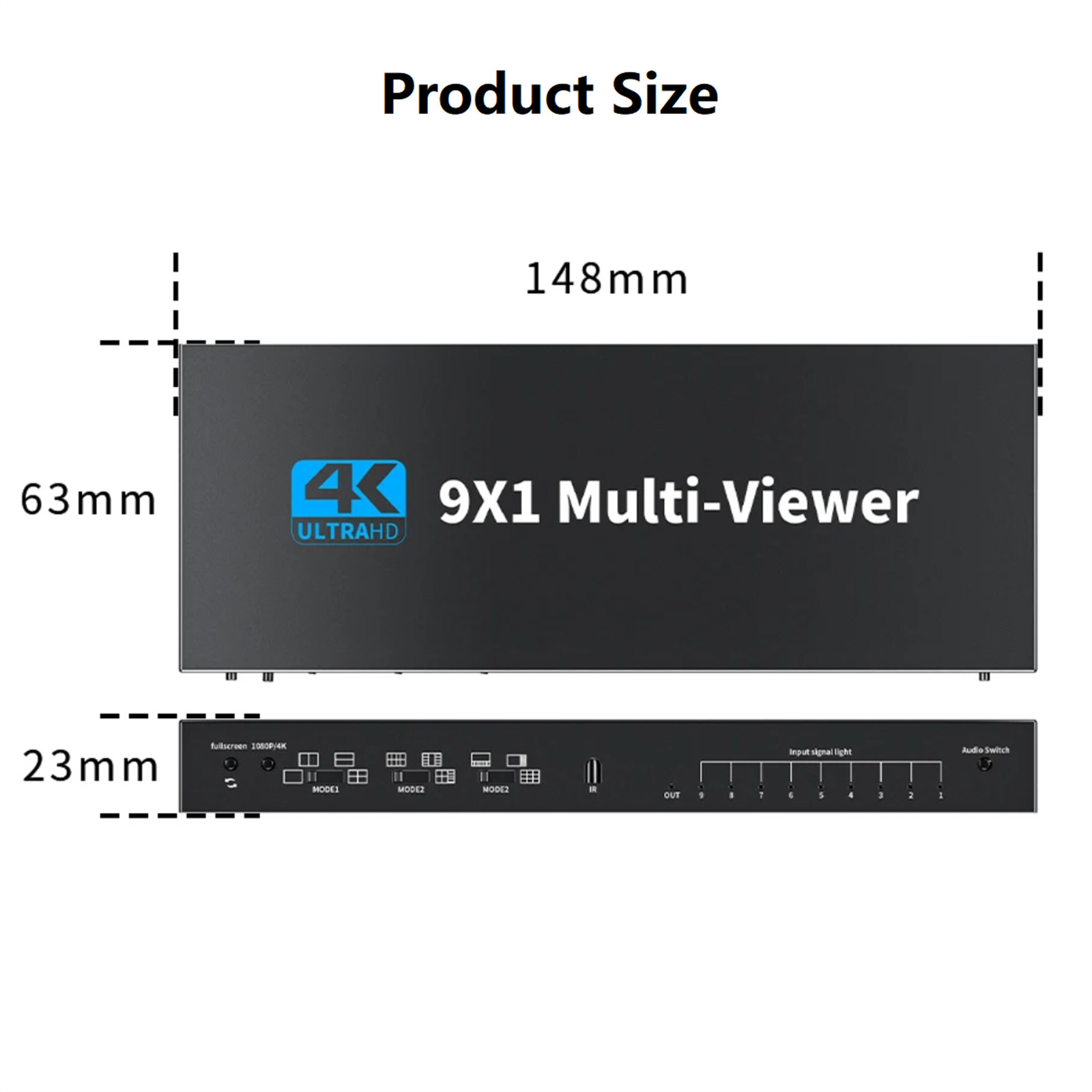 HDMI 9x1 Multiviewer 4K 30hz 9 In 1 Out 1080P Screen Multi-Viewer Switch Box