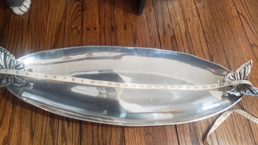 Pre-owned Large Aluart butterfly Aluminum Serving Dish