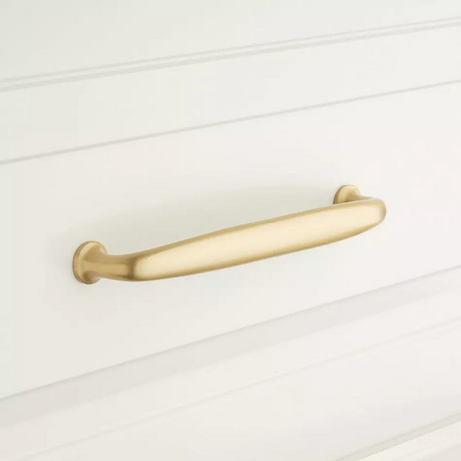 6" Dinan Solid Brass Cabinet Pull - Satin Brass