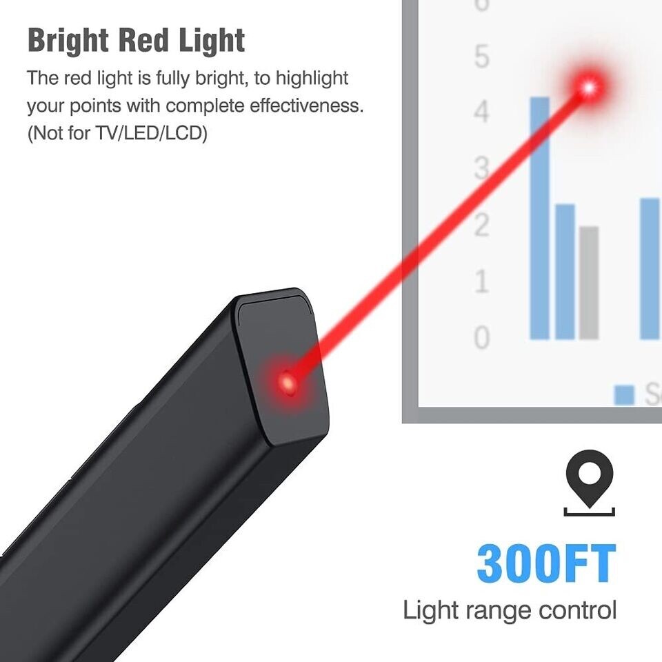 2 DinoFire Presentation Clicker 100FT Wireless Presenter Remote PowerPoint Clic