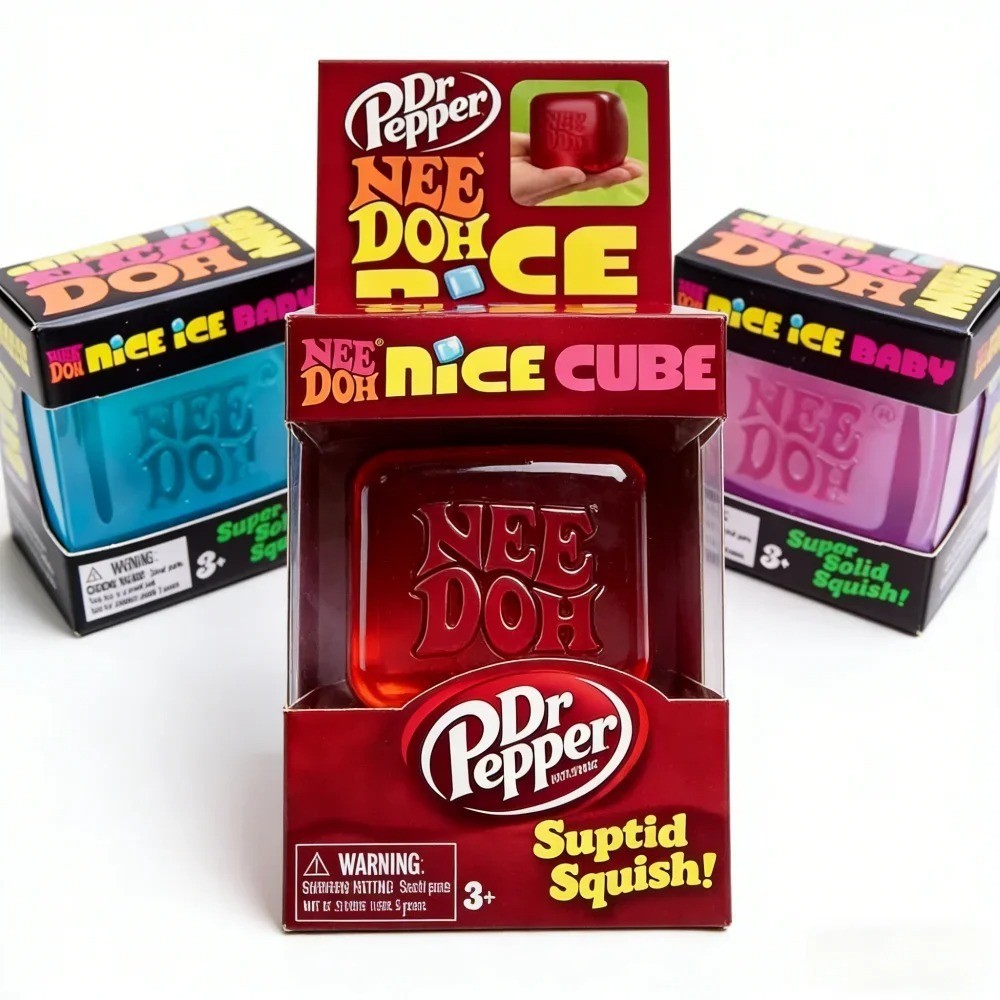 Needoh Limited Edition Dr Pepper Nice Cube Suptid Squish New With Box Red