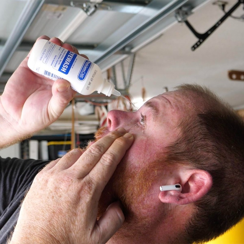 First Aid Only 4 oz Eye Flush - Compact Sterile Solution for Safety Preparedness