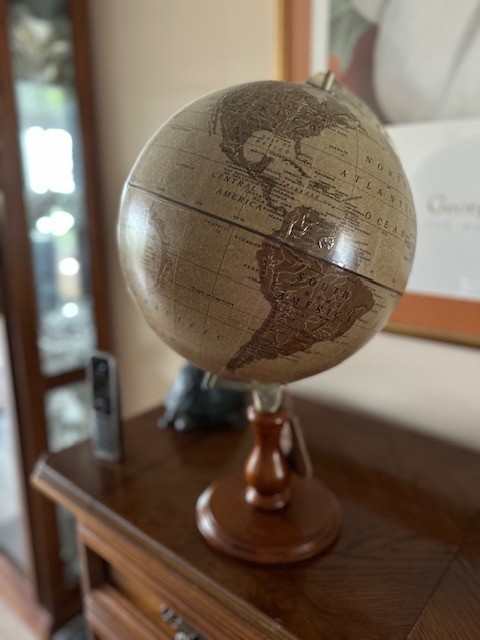 Replogle Globe Leather 12" Brown Vintage Library, Study, Office