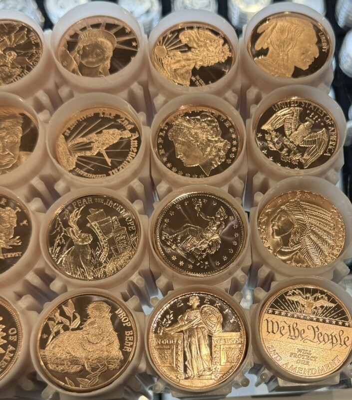 LOT OF 500 OZ Dealers Choice 1 OZ FINE COPPER ROUNDS - BULLION - FULL BOX OF 500