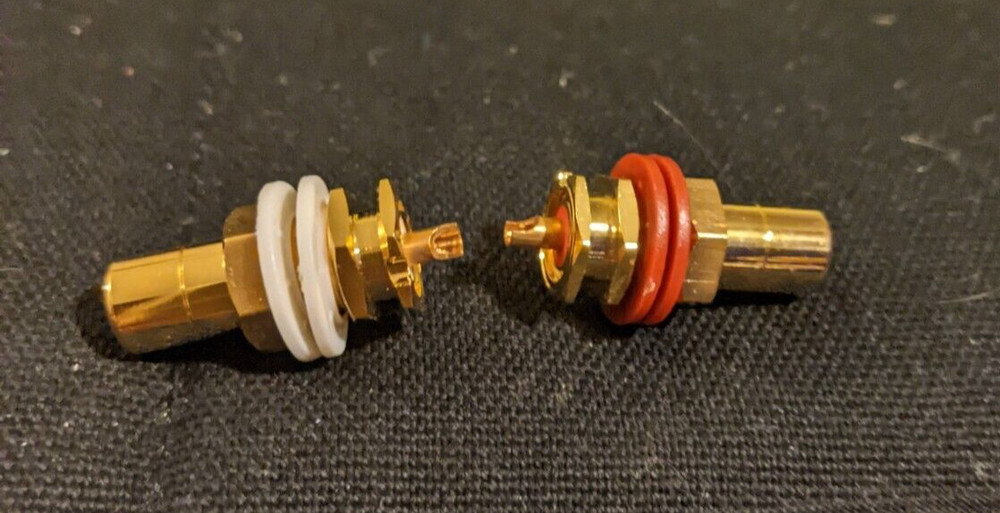 4pcs High End RCA Socket Jack Solid Brass Gold Plated Audio HIFI up to 5mm Panel